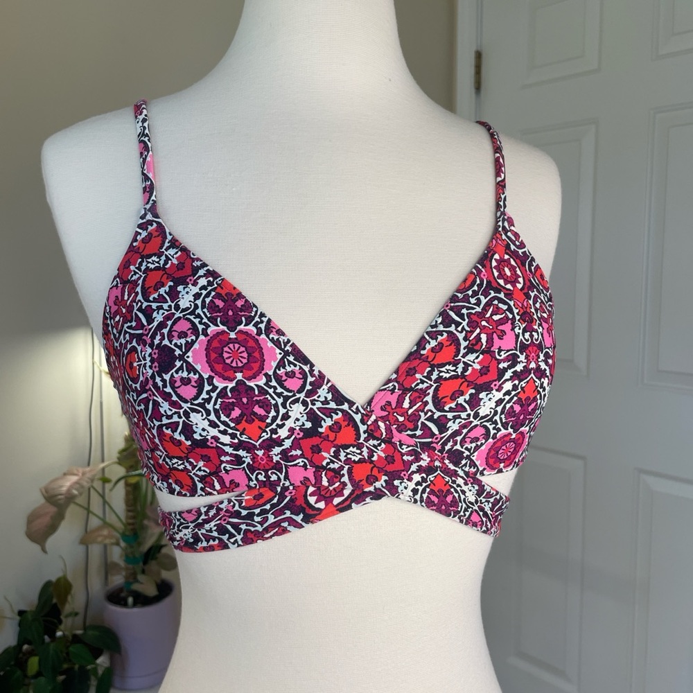 Billabong Floral Wrap Bikini Top Size XS